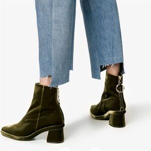 Reike Nen Ankle Booties Velvet Ring in Green